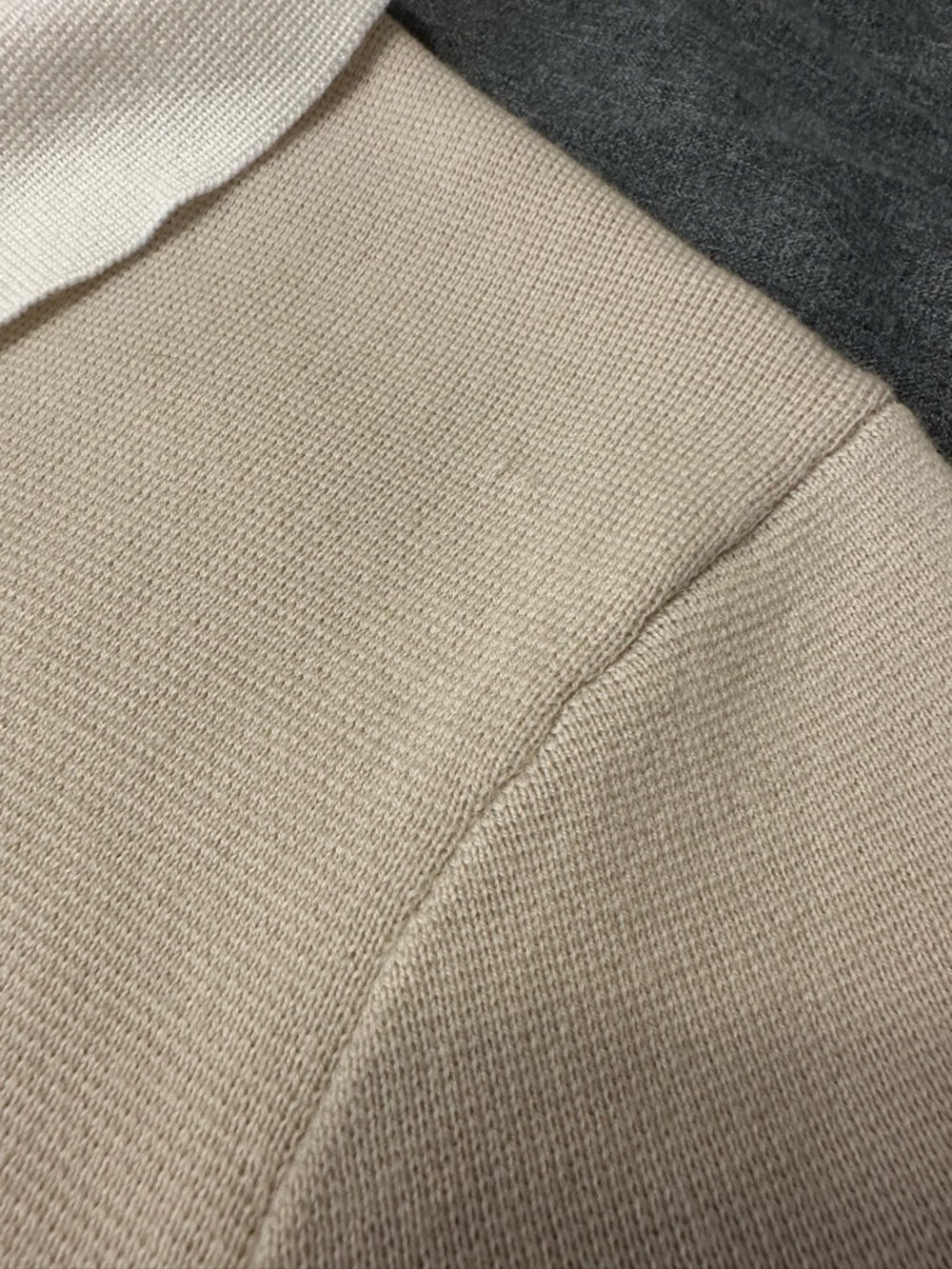 Sezane Beige & Cream Button Front Merino Wool Betty Cardigan in EUC - Picture 4 of 8